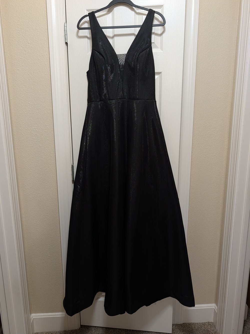 Xtraordinary Black V-Neck A-Line Formal Dress